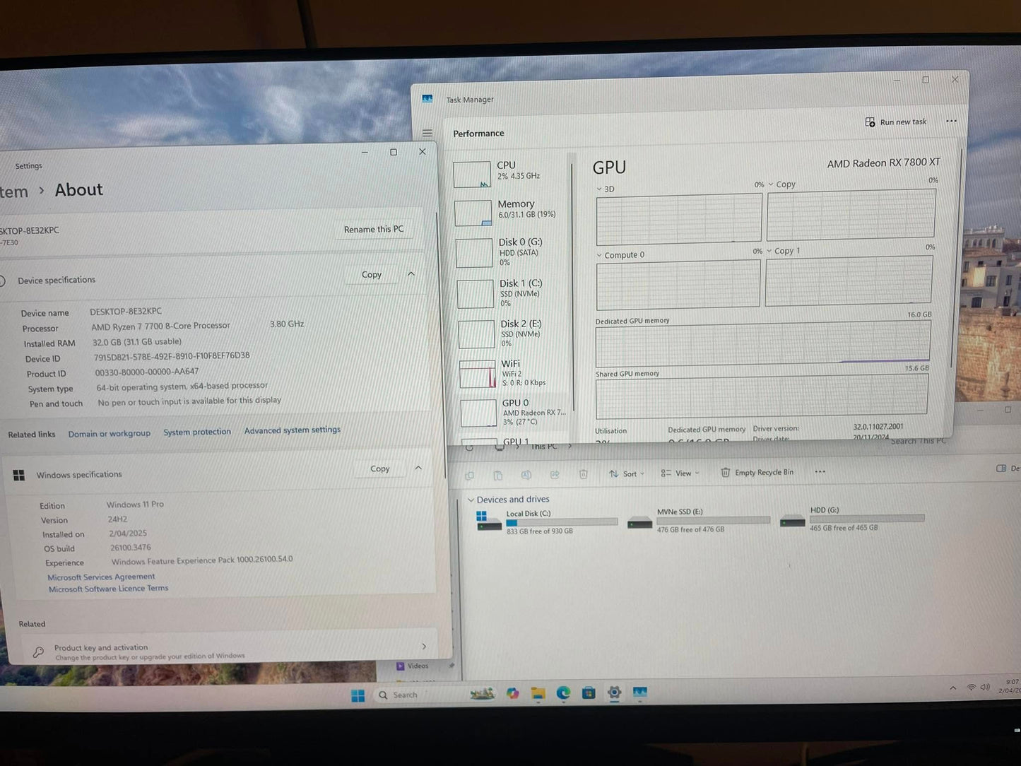 Ryzen 7 7700- RX 7800xt