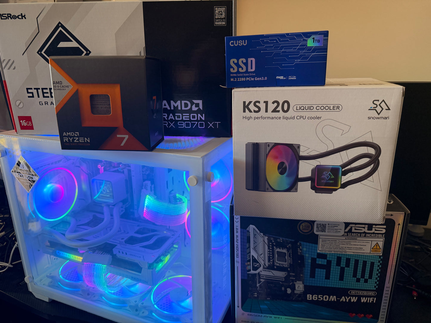 White PC | Ryzen 7 7800x3D | RX 9070XT | 48GB RAM