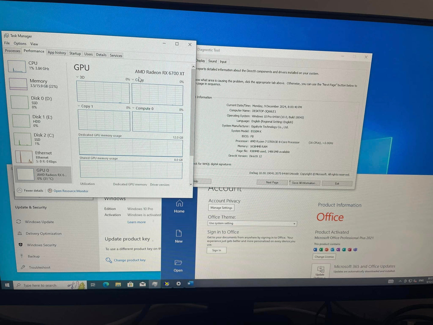 Ryzen 7 5700x3D- RX 6700- Liquid Cooler