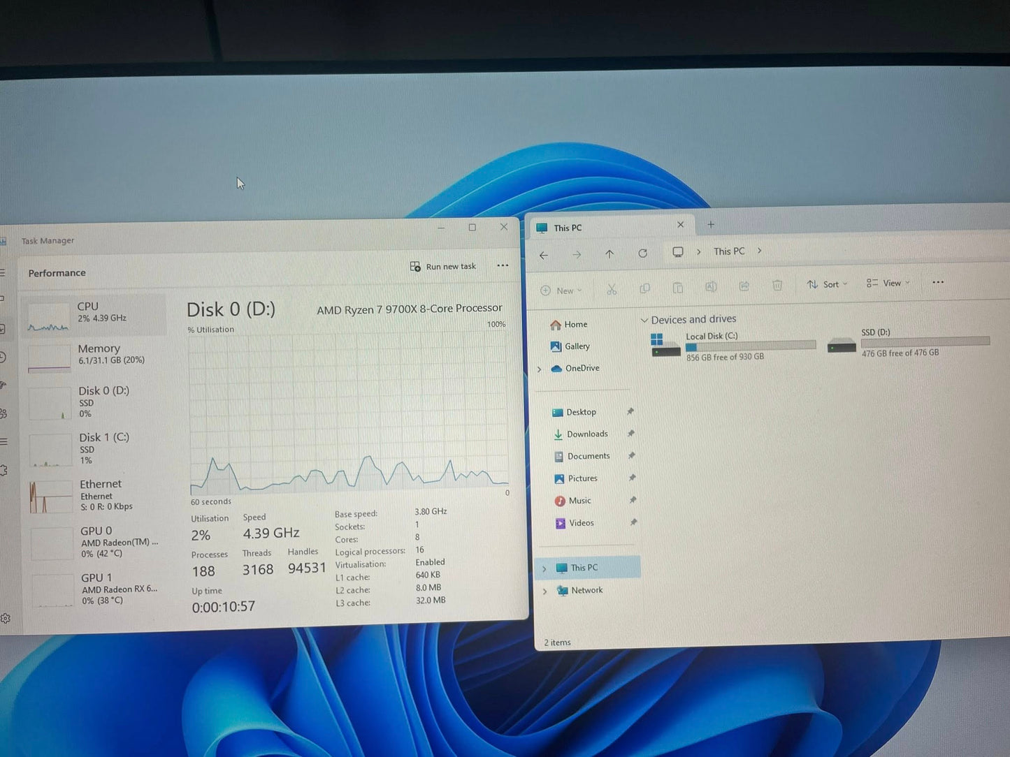 Ryzen 7 9700x, RX 6900xt, 32 GB RAM
