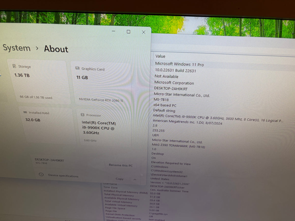 [Refurbished] Gaming PC, Intel Core I9 9900k, RTX 2080ti, 32 GB RAM, 1.5 TB storage