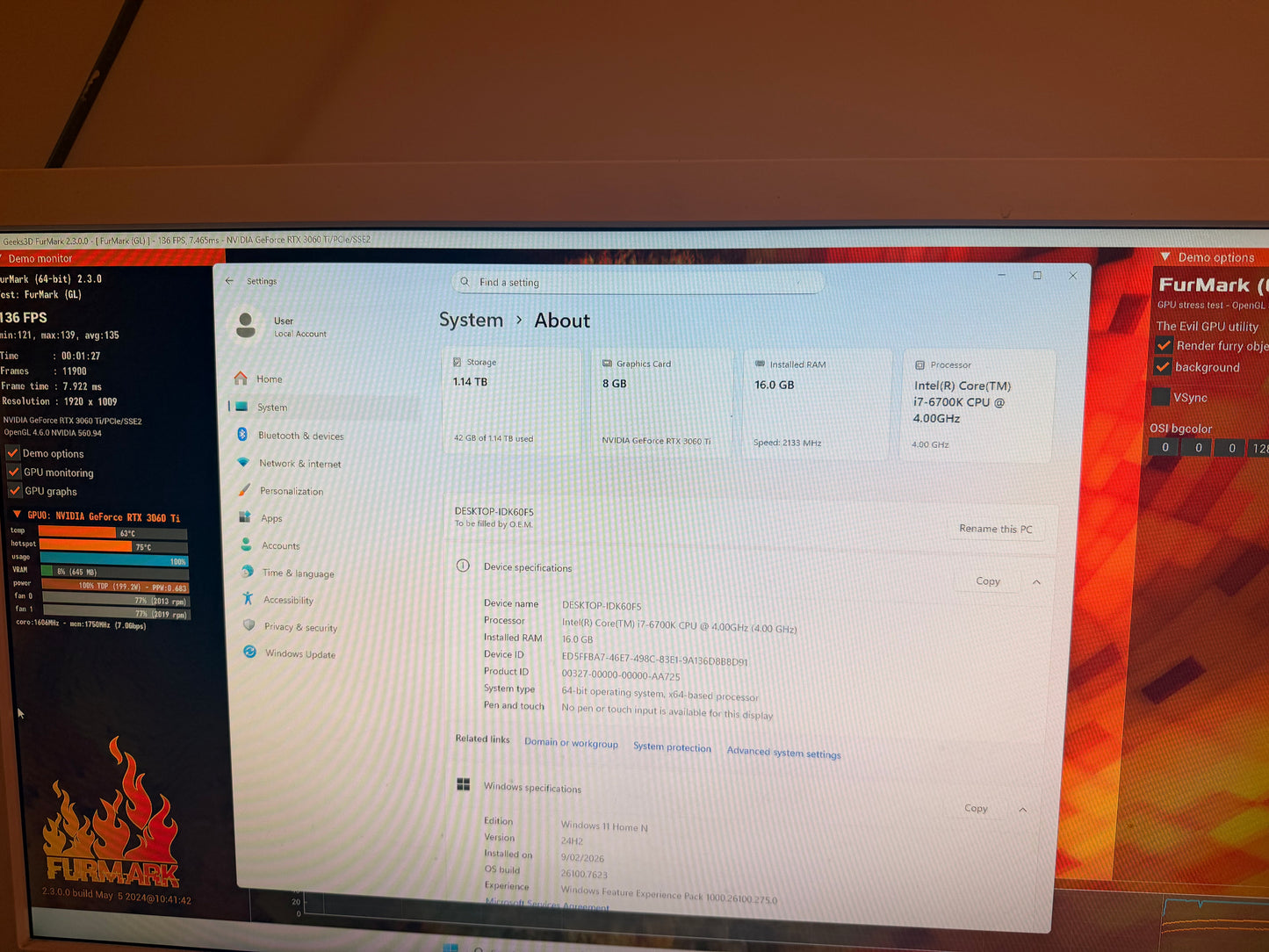 [Refurbish] Intel Core I7 6700k | RTX 3060ti