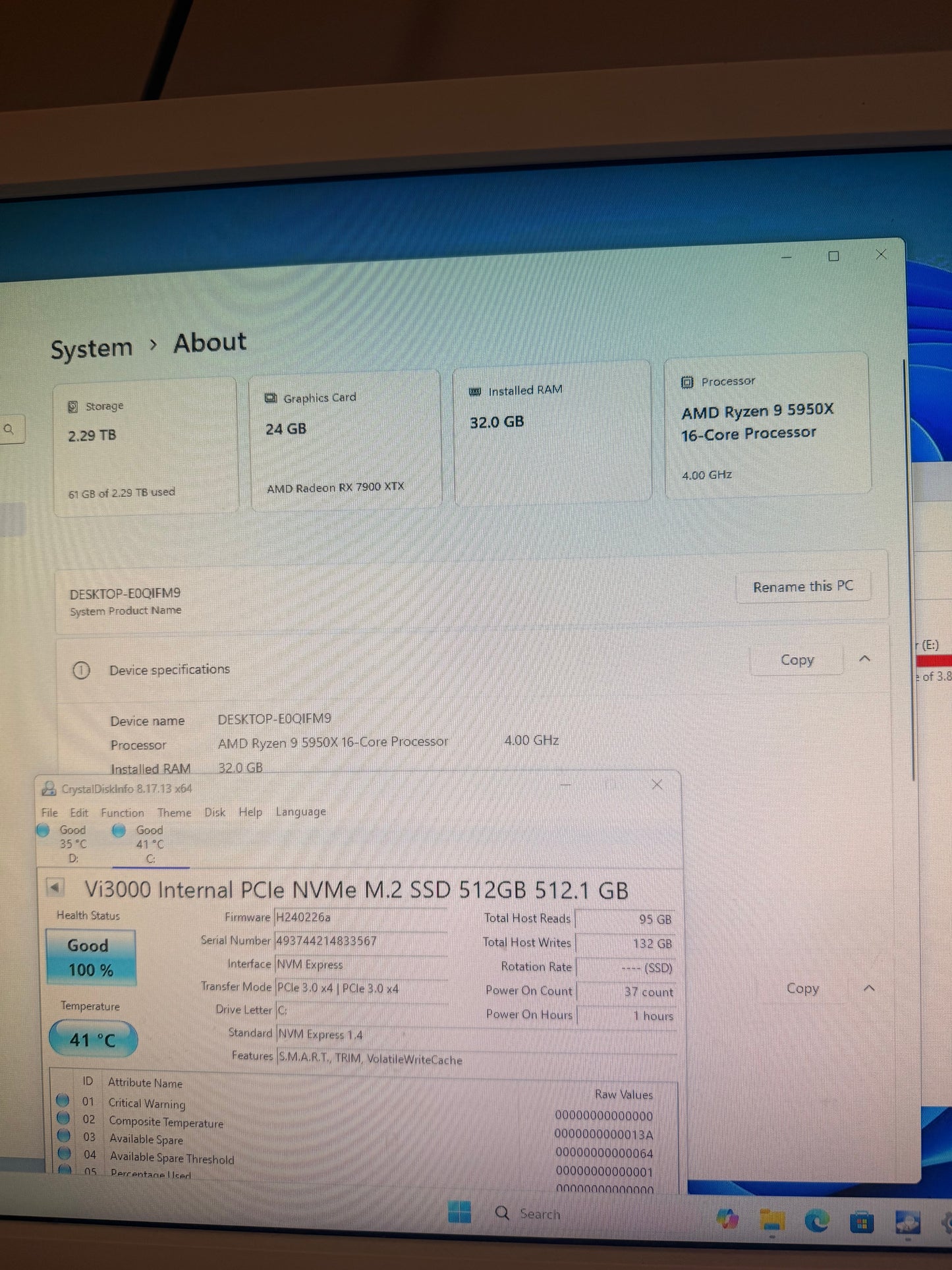 RX 7900 XTX | RYZEN 9 5950X | 32GB RAM | 2 TB storage